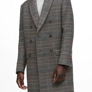 Banana Republic Men's M Plaid Double Breasted Coat